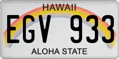 HI license plate EGV933