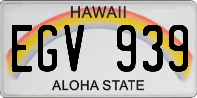 HI license plate EGV939