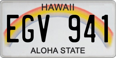 HI license plate EGV941