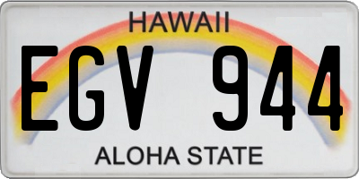 HI license plate EGV944