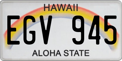 HI license plate EGV945
