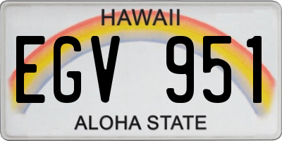 HI license plate EGV951