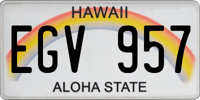 HI license plate EGV957