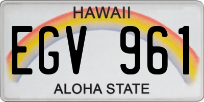 HI license plate EGV961