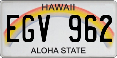 HI license plate EGV962