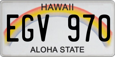 HI license plate EGV970