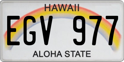 HI license plate EGV977