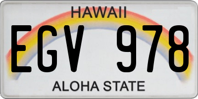 HI license plate EGV978