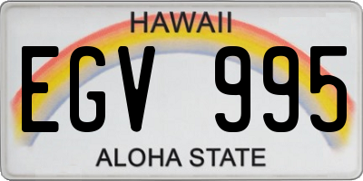 HI license plate EGV995