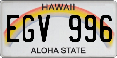 HI license plate EGV996