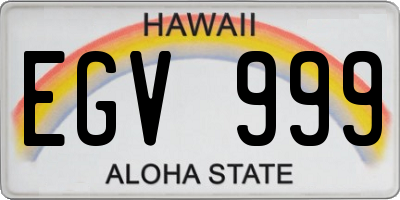 HI license plate EGV999