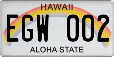 HI license plate EGW002