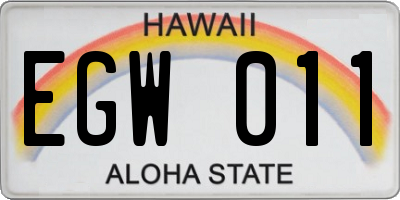 HI license plate EGW011