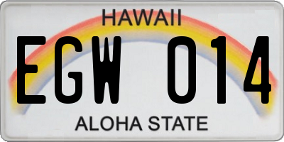 HI license plate EGW014
