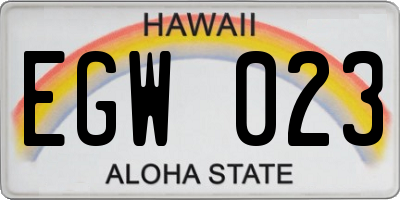 HI license plate EGW023