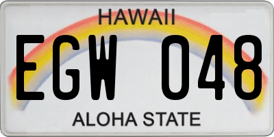 HI license plate EGW048