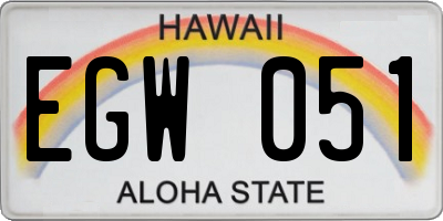 HI license plate EGW051