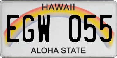 HI license plate EGW055