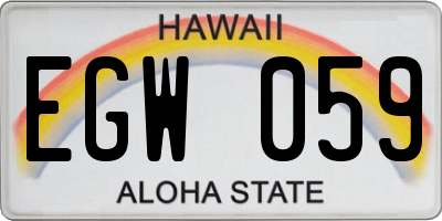 HI license plate EGW059