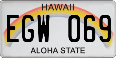 HI license plate EGW069
