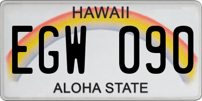 HI license plate EGW090