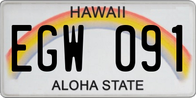 HI license plate EGW091