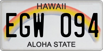 HI license plate EGW094