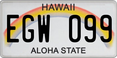 HI license plate EGW099
