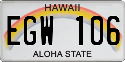 HI license plate EGW106