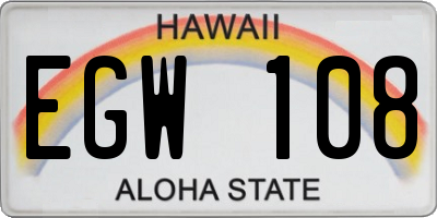 HI license plate EGW108