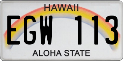 HI license plate EGW113