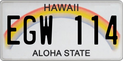 HI license plate EGW114