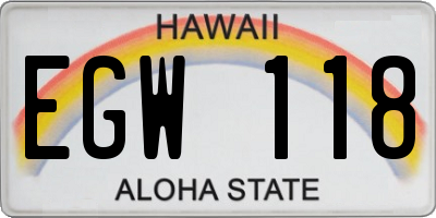 HI license plate EGW118