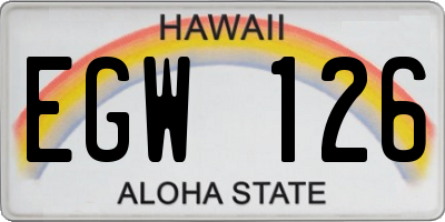 HI license plate EGW126