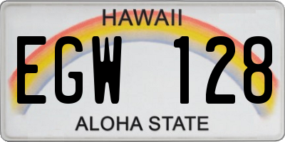HI license plate EGW128