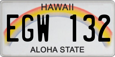 HI license plate EGW132