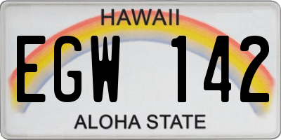 HI license plate EGW142