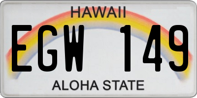 HI license plate EGW149