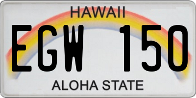 HI license plate EGW150