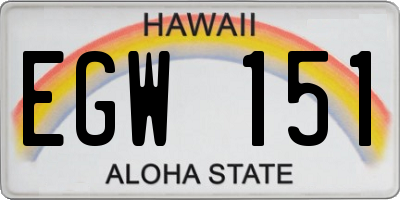 HI license plate EGW151