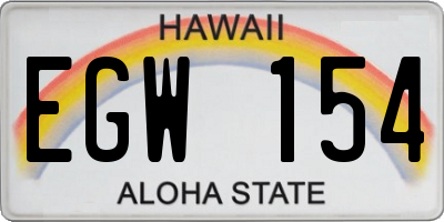 HI license plate EGW154