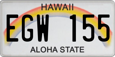 HI license plate EGW155