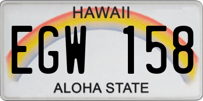 HI license plate EGW158