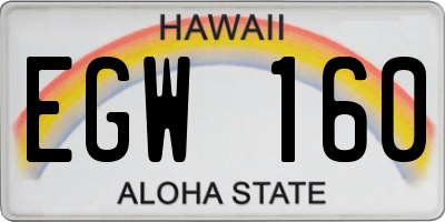 HI license plate EGW160