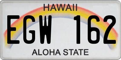 HI license plate EGW162