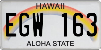 HI license plate EGW163