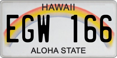 HI license plate EGW166