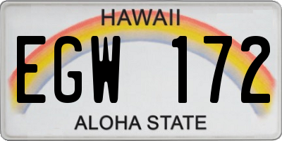 HI license plate EGW172