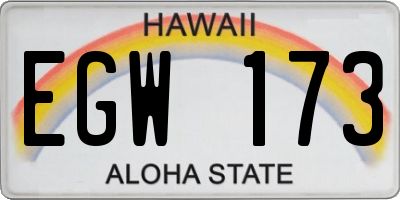 HI license plate EGW173