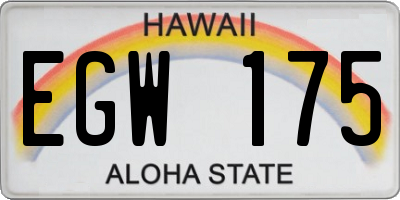 HI license plate EGW175